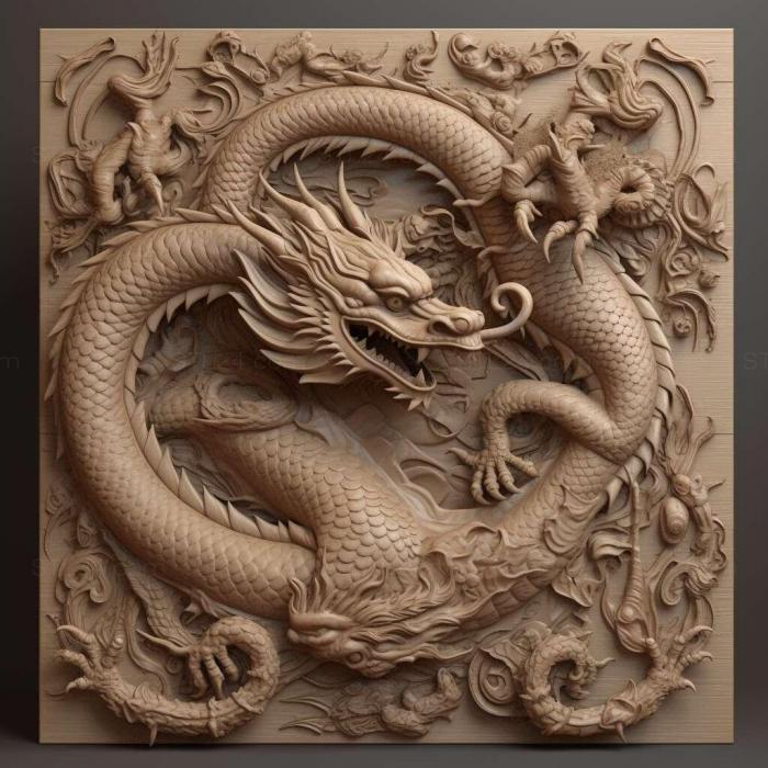 Nature and animals (dragon 3, NATURE_2767) 3D models for cnc